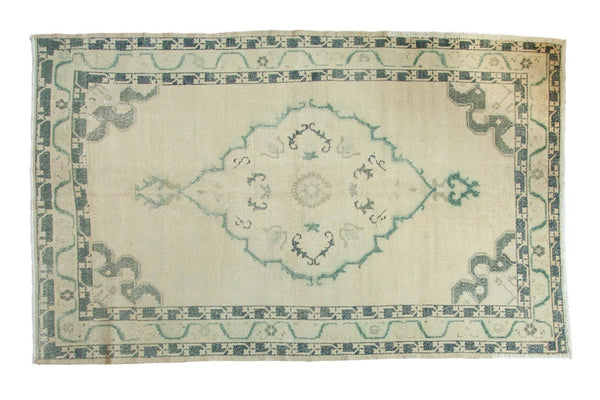 Vintage Distressed Oushak Carpet