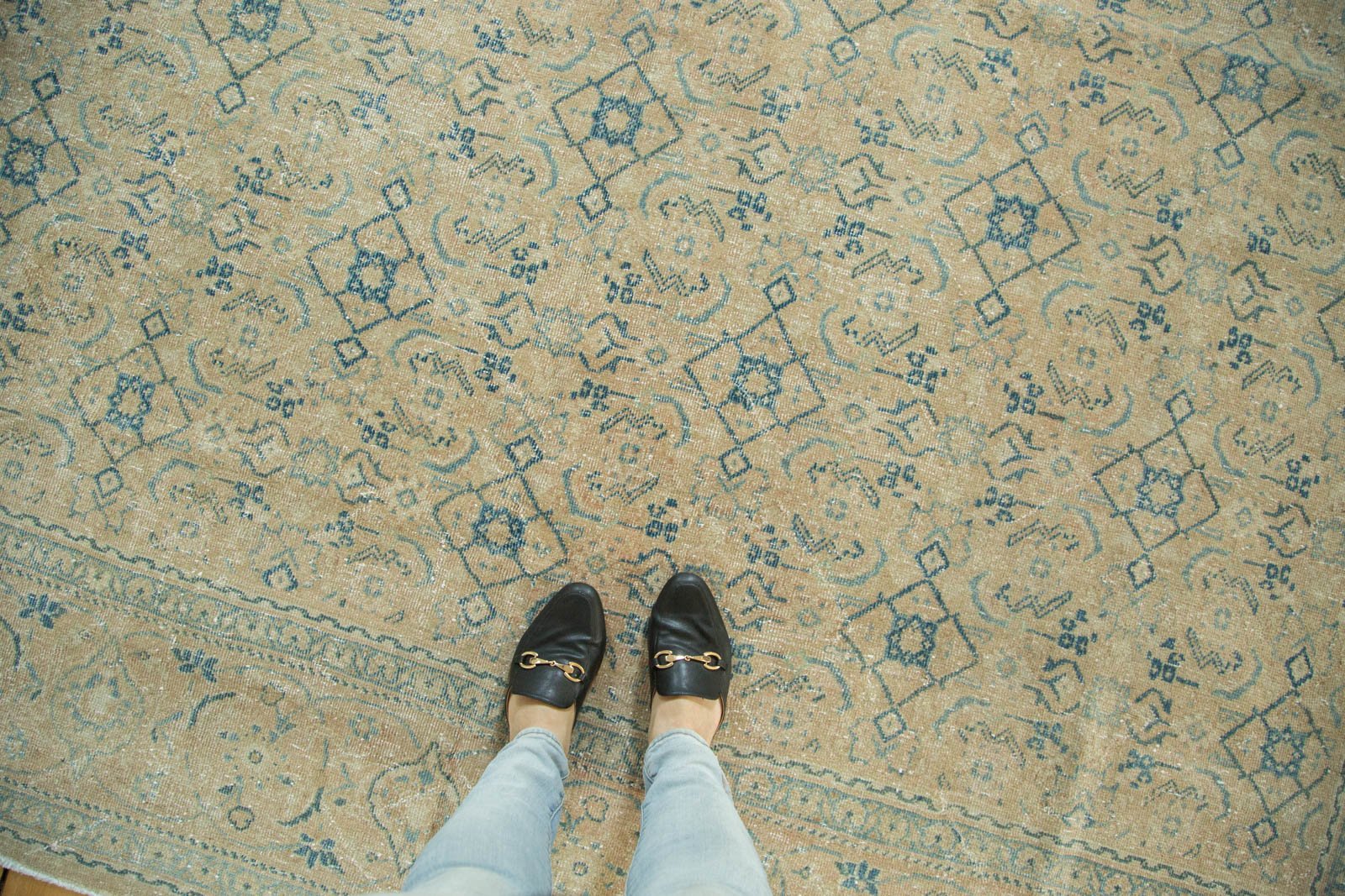 Vintage Distressed Tabriz Carpet