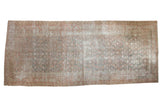 Antique Malayer runner, distressed slate blue and pale red allover Herati motif, 7'2