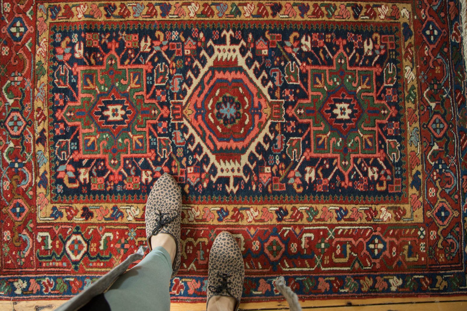 3.5x4.5 Vintage Karaja Square Rug // ONH Item ee002985 Image 1