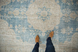 Distressed Vintage Sparta Carpet, with sky blue and ivory field showing even wear and light foundation.