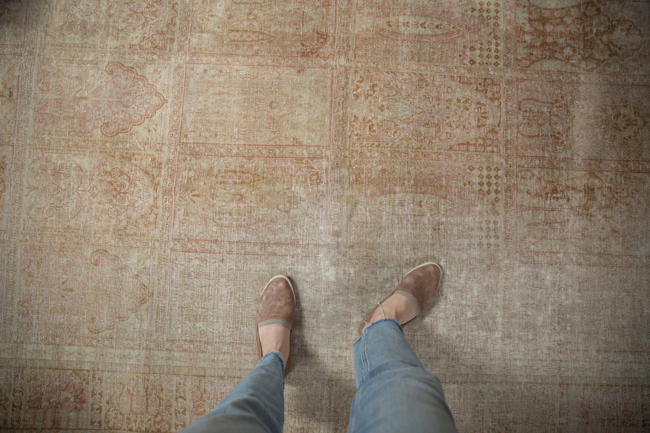 7x10 Vintage Distressed Kashmir Silk Carpet // ONH Item ee003005 Image 1