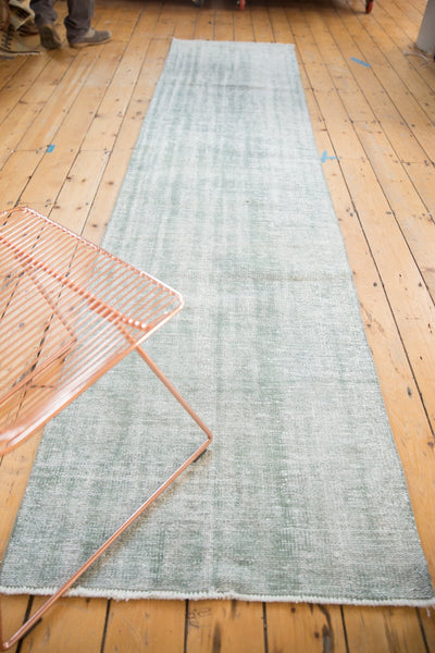 Vintage Distressed Overdyed Oushak Rug Runner