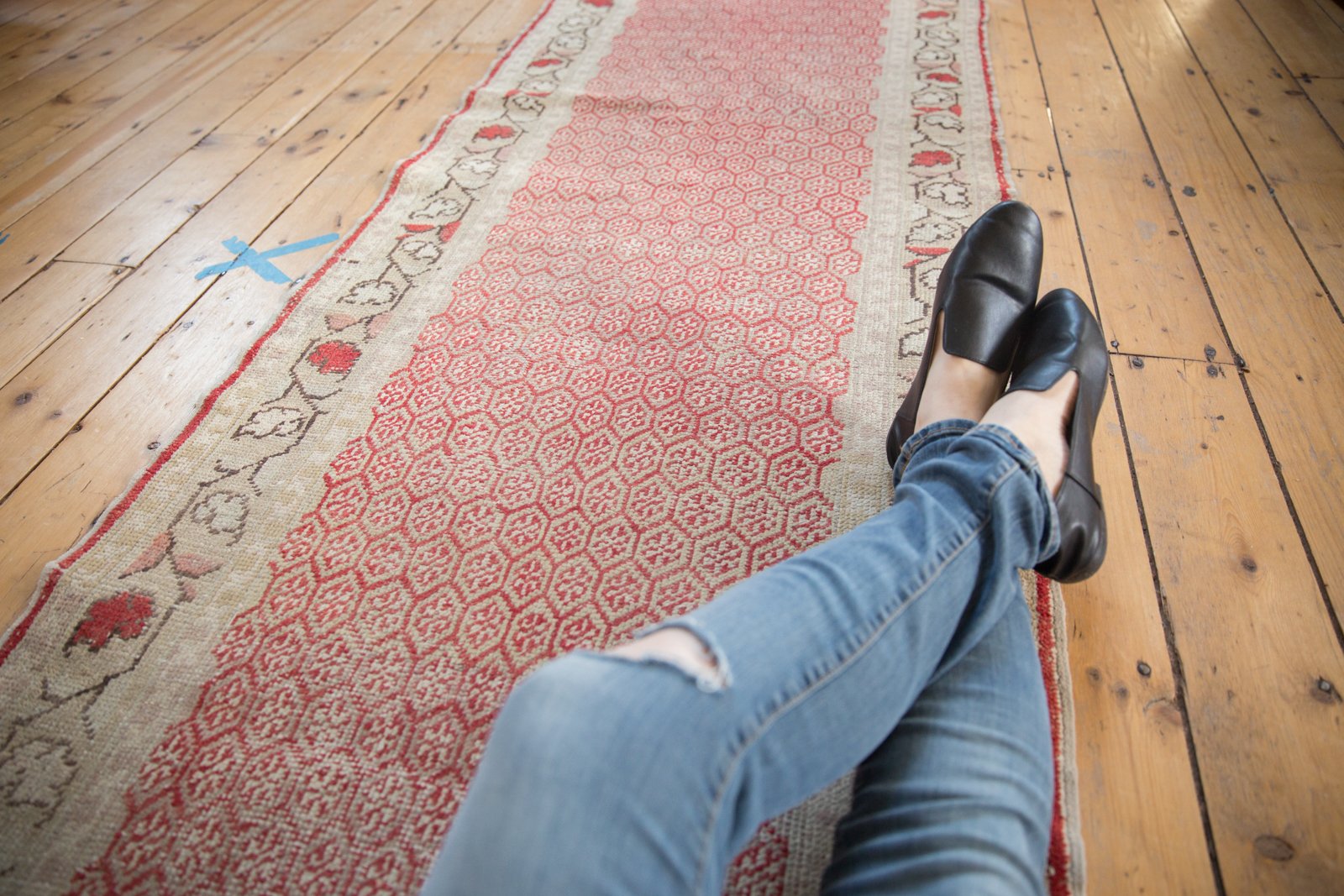 3x10.5 Vintage Distressed Oushak Rug Runner // ONH Item ee003037 Image 1