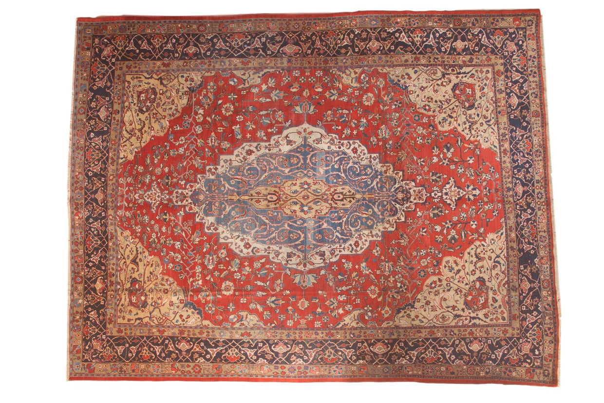 10.5x13.5 Vintage Distressed Laristan Carpet // ONH Item ee003043