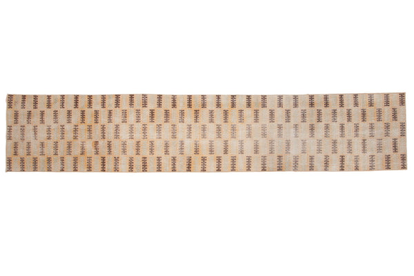 Vintage Distressed Modern Oushak Rug Runner