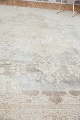 Decorative distressed texture of vintage Sparta carpet, revealing soft platinum beige and slate grey.