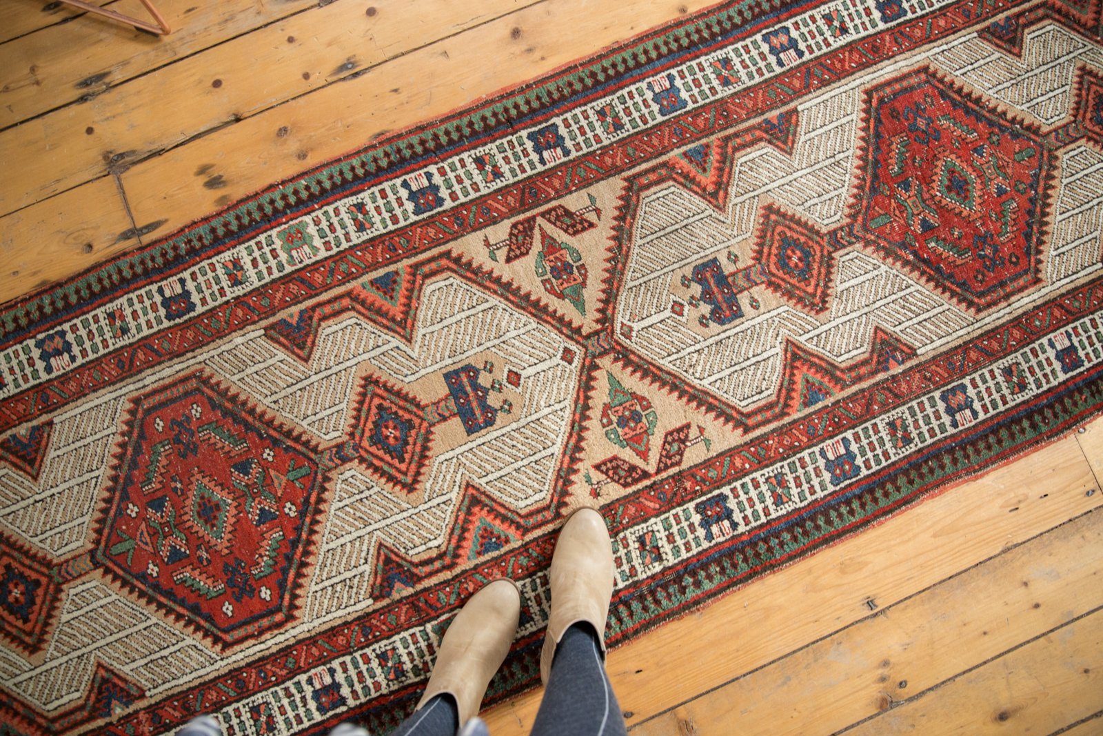 Vintage Distressed Serab Rug Runner