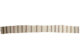 Fragmented vintage Turkish Kilim runner featuring ivory and earthy brown stripes.