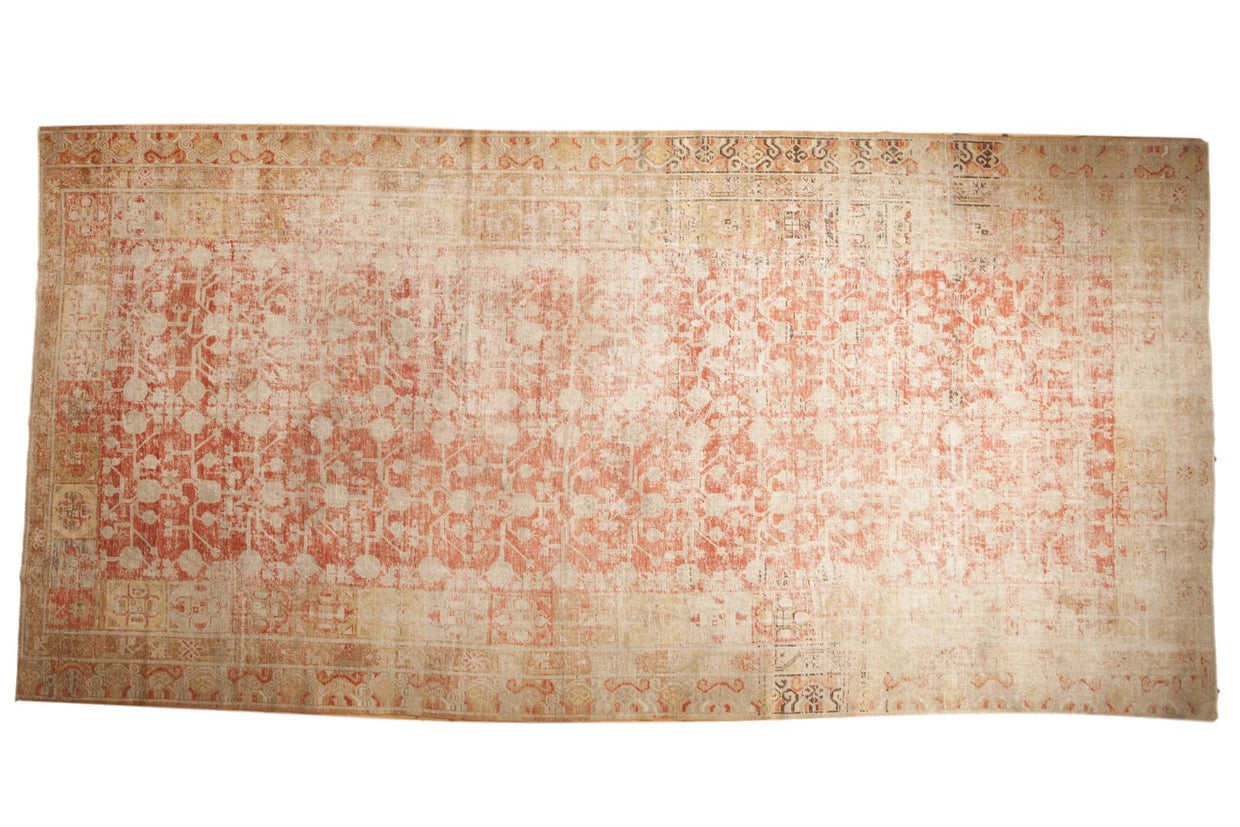 8.5x17 Antique Distressed Khotan Carpet // ONH Item ee003097