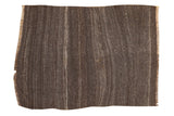 Vintage hand woven Turkish Kilim rug in charcoal, oxidized silver, and platinum tones.