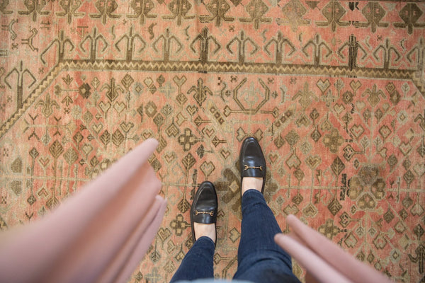 Vintage Distressed Oushak Carpet