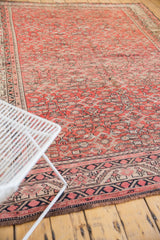 Repeating Herati motif in red and sand on vintage Karabagh carpet with Mir Serbend border.