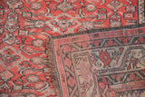 Red Herati motif on vintage Karabagh carpet with Mir Serbend border on woven reverse.