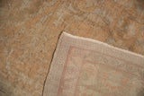 Hand-knotted vintage Oushak rug reverse side, showing tight weave and low distressed pile.