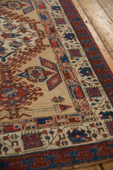 Detailed view of the oversized Laleh Abbasi border on a circa 1910s Persian Serab runner.