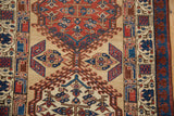 Reciprocating Laleh Abbasi floral motif and geometric medallion on an early 20th century Persian Serab.