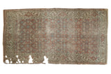 Distressed fragmented vintage Hamadan runner, Herati motif in brown, ivory, dusty blue.