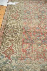 Fragmented vintage Hamadan runner with distressed Herati field and classic turtle samovar border.