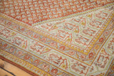 Vintage Mir Serbend style Sivas carpet border in burnt orange, powder blue, antique ivory.