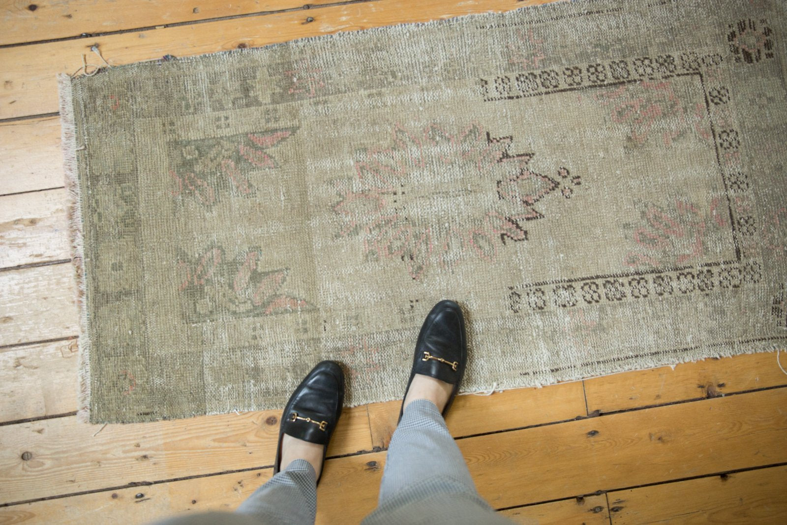 Vintage Distressed Oushak Rug Runner