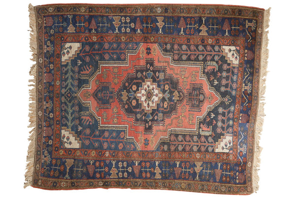 5x5.5 Vintage Kurdish Bijar Square Rug // ONH Item ee003179