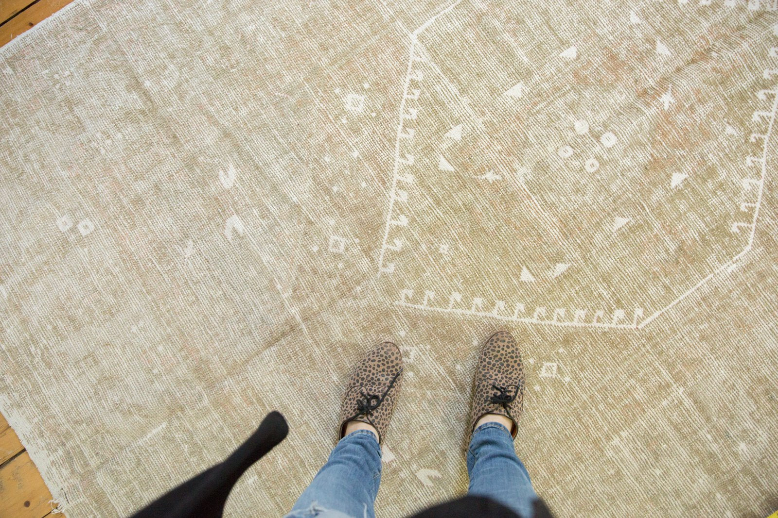 Vintage Distressed Oushak Carpet