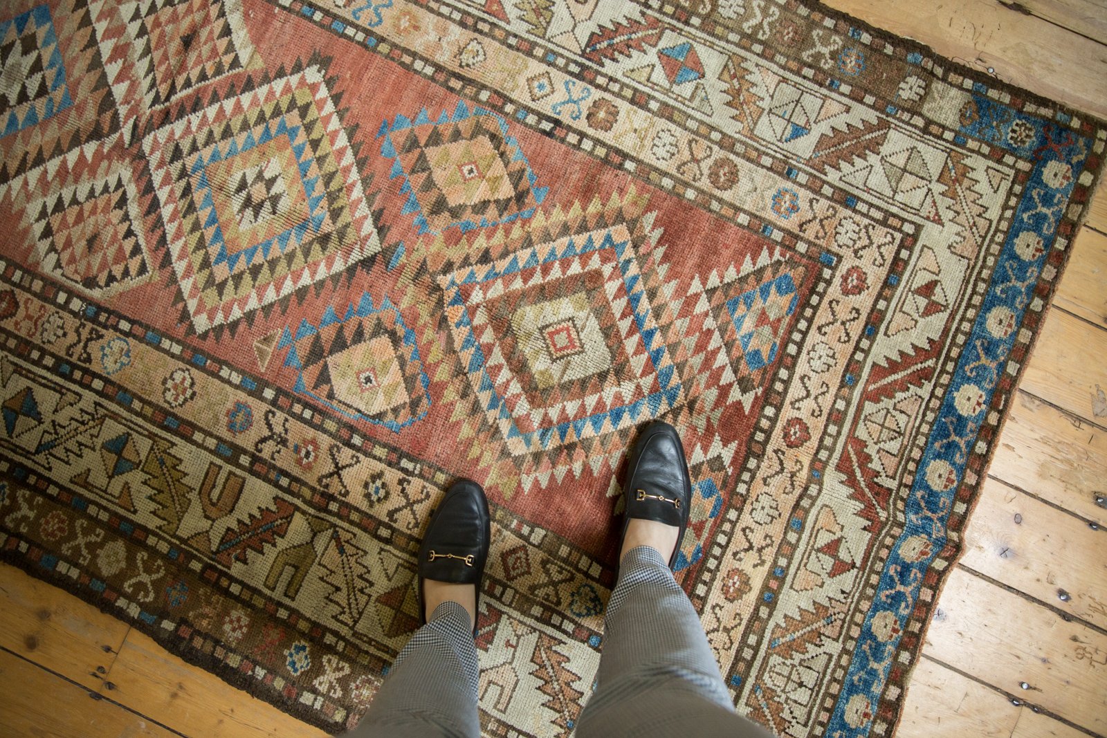 4.5x9.5 Vintage Kurdish Rug Runner // ONH Item ee003207 Image 1