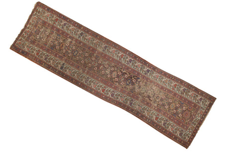 3.5x12 Antique Kurdish Rug Runner // ONH Item ee003224