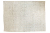 Hand-knotted Vintage Distressed Sivas carpet, subtle tone-on-tone floral medallion, 6'4