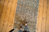Distressed Persian Malayer runner, showing abrash, Herati motif, and even pile wear.
