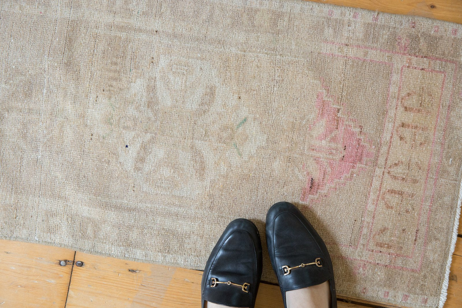 Vintage Distressed Oushak Rug Mat Runner