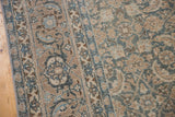 Vintage Tabriz carpet showing Herati motif, Samovar border, muted tones, and faint foundation wear.