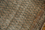 Vintage Distressed Serbend runner, worn mir boteh motif with abrashed blues, sea foam, and brick red.