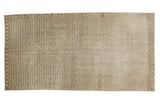 Antique Distressed Malayer runner, allover Mir boteh, tone-on-tone beige and brown with narrow border, 5x10.