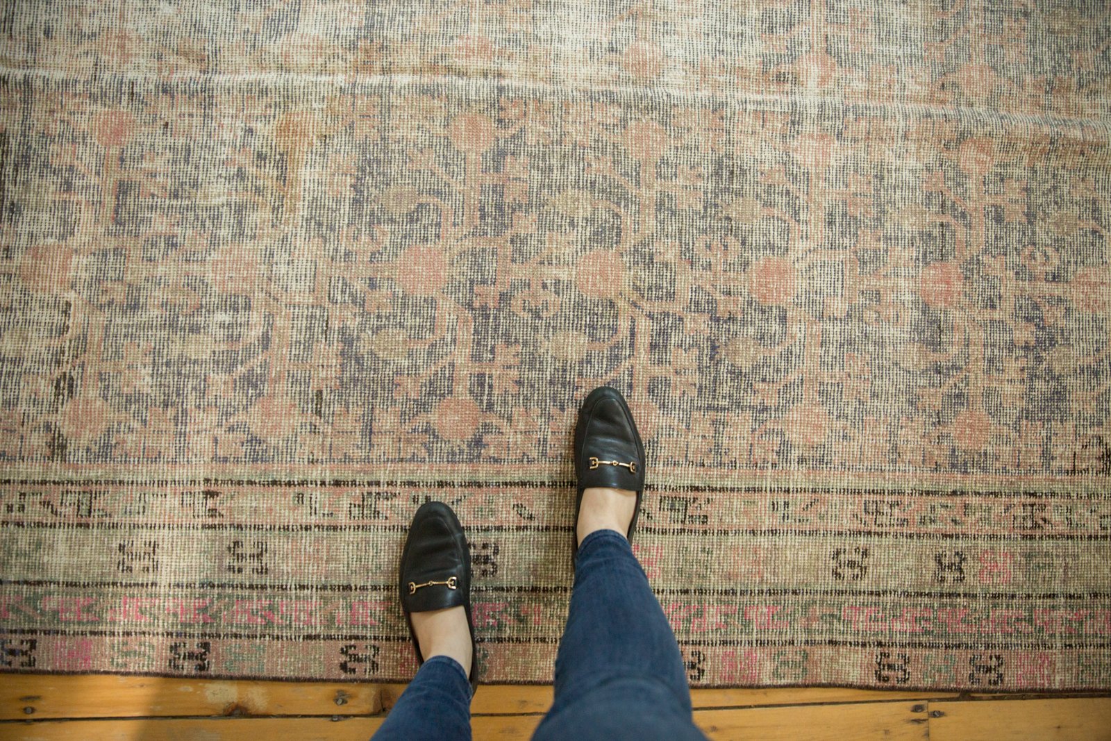  Vintage Distressed Khotan Rug Runner / Item ee003287 image 2