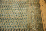 Detail of Malayer rug runner with diminutive Mir boteh pattern, coffee brown, indigo blue, and abrashes.
