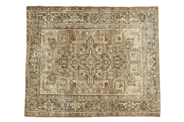 6'6" x 7'11" Vintage Distressed Heriz Carpet / Item ee003289 image 1