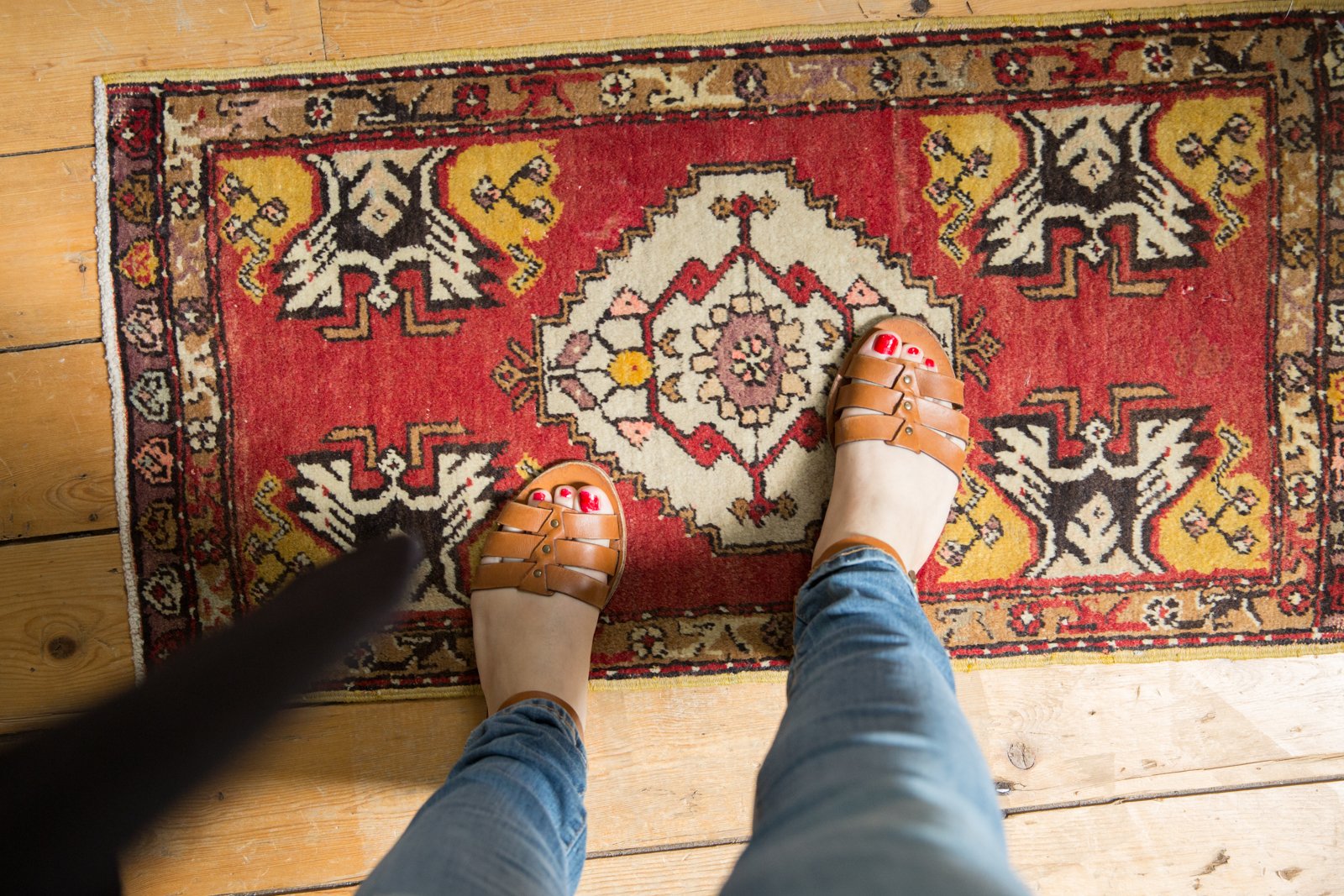 1.5x3 Vintage Oushak Rug Mat // ONH Item ee003299 Image 1