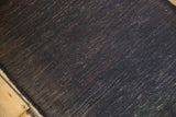 Vintage Turkish Kilim rug's dark charcoal texture with contrasting wefted weave and foundation.