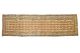 Vintage Malayer rug runner featuring allover dusty gold paisley boteh motifs, 2'8