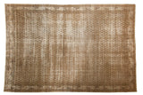 Distressed Mir Serbend carpet, allover boteh design in antique ivory and beige tones, 7' x 10'5