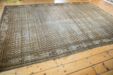Distressed vintage Mir Serbend carpet, allover faded beige and charcoal boteh pattern.