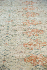 Distressed Sivas rug texture with intricate faded terracotta and ivory allover patterns.