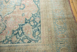 Distressed Khorassan rug texture with faint foundation, showing muted beige and powder blue.