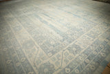 Samarkand Khotan style carpet with powder blue and antique ivory patterned border.