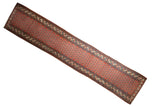 Vintage Persian Mir Serbend runner with an allover boteh design on a madder red field with navy accents.