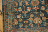 Hand-knotted vintage Lilihan runner detail, showing intricate floral design and abrash.