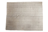 Hand woven new Turkish Kilim carpet featuring ivory and charcoal textured field, 8x10.5.