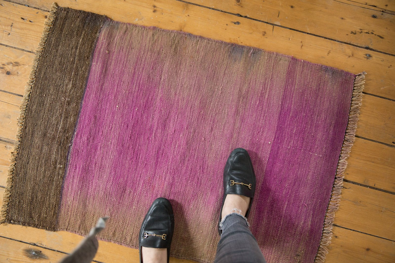 Vintage Distressed Turkish Kilim Rug Mat